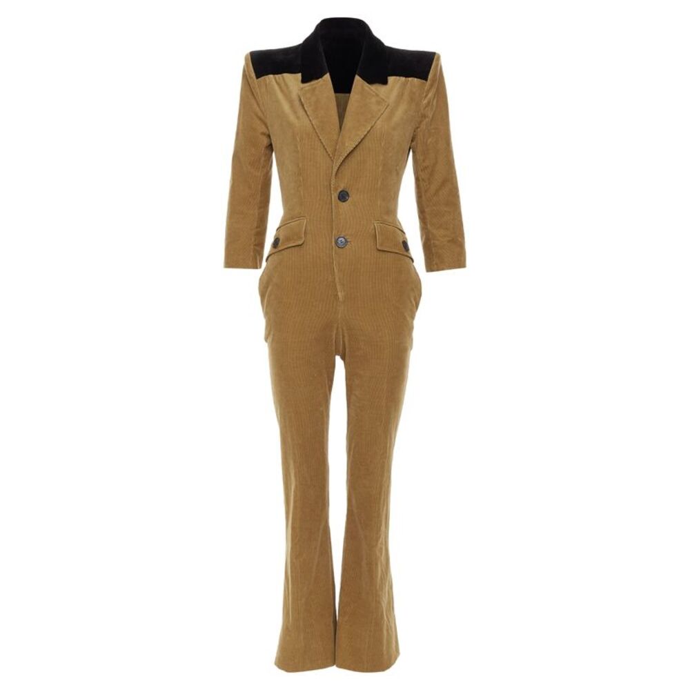 Saint Laurent 2022 Runway Brown Corduroy Jumpsuit